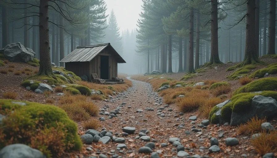 Efficient first-hour resource route Short early-game resource loop near starter shelter in survival crafting game.jpg