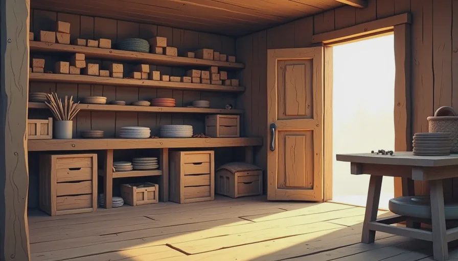 Clean storage from disciplined resource routes Organized early-game storage after running focused resource loops