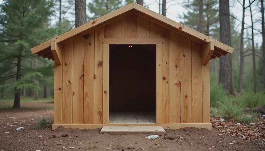 First-night minimum shelter.jpg Minimum functional shelter frame built in the first hour for early game survival