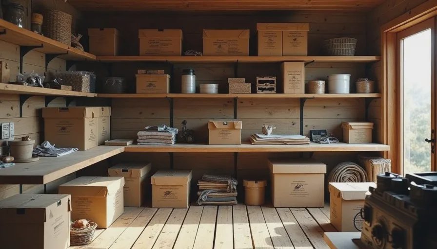 Clean organized storage resulting from selective early-game gathering