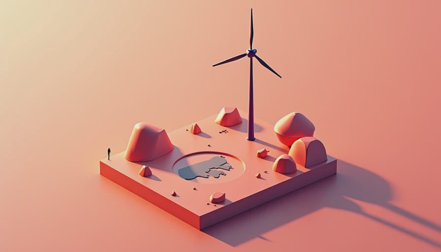 Illustration for wind generator once human location